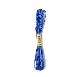 Royal Blue Polyester Embroidery Threads for Cross Stitch, Embroidery Floss, Royal Blue, 0.15mm, about 8.75 Yards(8m)/Skein