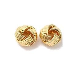 Real 18K Gold Plated Brass Beads, Knot Twist, Real 18K Gold Plated, 6.5x4mm, Hole: 1.6mm