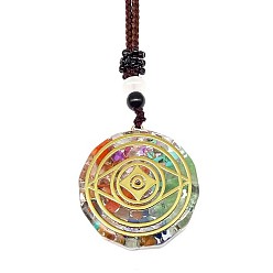 Eye Resin & Natural & Synthetic Mixed Gemstone Pendant Necklaces, Eye, 25.59 inch(65cm)