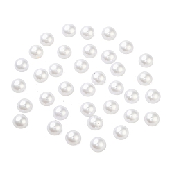 Белый Абс пластмассовые кабошоны, имитации жемчуга, полукруглый, белые, 6x3 мм , около 5000 шт / мешок