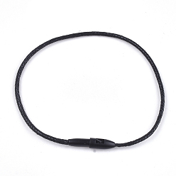 Black Waxed Cord with Seal Tag, Plastic Hang Tag Fasteners, Black, 205x2mm, Seal Tag: 15x3.5mm and 11x5x4mm, about 1000pcs/bag