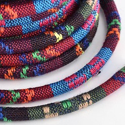 Разноцветный Этнических шнур полиэфирные шнуры, красочный, 7x5 мм, 10 ярдов / рулон