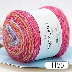 Cerise Wool Chenille Yarn, Velvet Cotton Hand Knitting Threads, for Baby Sweater Scarf Fabric Needlework Craft, Cerise, 2mm