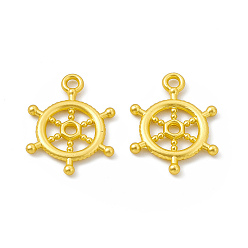 Matte Gold Color Rack Plating Alloy Pendants, Cadmium Free & Lead Free & Nickle Free, Helm Charms, Matte Gold Color, 20x15x1.5mm, Hole: 1.8mm