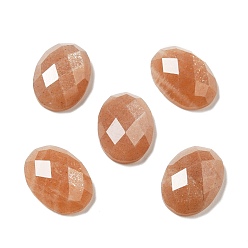 Sunstone Natural Sunstone Cabochons, Faceted, Oval, 18x13x6mm