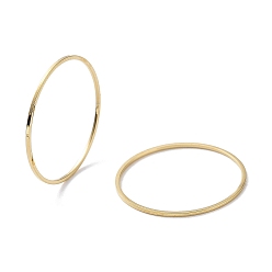 Real 18K Gold Plated Ion Plating(IP) 304 Stainless Steel Plain Band Rings, Real 18K Gold Plated, US Size 7 1/4(17.5mm)