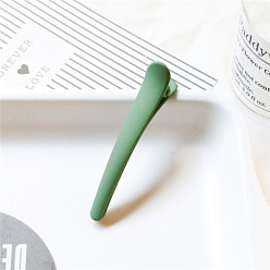 bean paste green Matte Rubber Color Hair Clip with Duckbill Clip Hairpin Hair Accessories for Women.