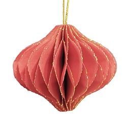 Light Coral 3D Onion Paper Lantern, for Garden Party Decoration, Light Coral, 48x60mm