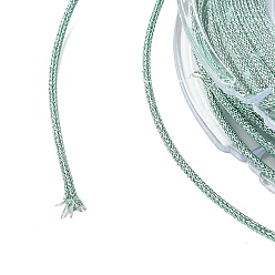 Средний Аквамарин Полиэфирный металлический шнур, с рыбьей нитью внутри, круглые, средний аквамарин, 1 мм