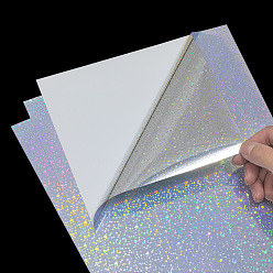 Разноцветный Голографические звезды лазерные самоклеящиеся наклейки для домашних животных, листы с наклейками цвета радуги для художественных промыслов своими руками, скрапбукинга, красочный, 297x210 мм