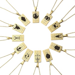 Золотой 12 шт. 304 ожерелье из нержавеющей стали с черной эмалью и подвеской в виде созвездия, золотые, 15.75~17.72 дюйм (40~45 см)