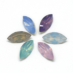 Mixed Color Pointed Back Resin Rhinestone Cabochons, Horse Eye, Mixed Color, 10x5x3.5mm, about 1200pcs/bag