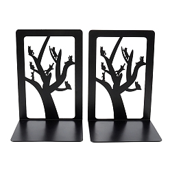 Tree 2Pcs Tree Non-Skid Iron Art Bookend Display Stands, Desktop Heavy Duty Metal Book Stopper for Shelves, Tree, 120x95x170mm