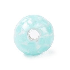 Pale Turquoise Colorful Craft Shell Beads, Dyed, Round, Pale Turquoise, 3.5~4x4~4.5mm, Hole: 0.9~1mm