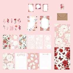 Light Salmon Scrapbook Paper Kit, for DIY Album Scrapbook, Greeting Card, Background Paper, Rectangle with Flower Pattern, Light Salmon, 30~210x40~297mm, 40pcs/set