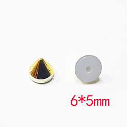 Gold Acrylic Screw Rivet, Cone, for Purse Handbag Shoes Leather Craft Clothes Belt, Gold, 6x5mm