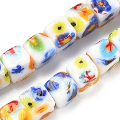 Белый Бусины ручной работы тысячецветник бисера, кубические, белые, 9~11x10x10~11 мм, отверстие : 1.2~1.4 мм