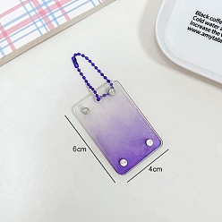 Medium Purple Mini Gradient Color Transparent Acrylic Brick Blocks Keychain, Magnetic Suction Photo Frame Keychain with Ball Chains, Rectangle, Medium Purple, 6x4cm