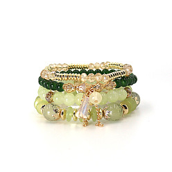 Military green Bohemian Crystal Pendant Tassel Bracelet Multi-layered European and American Style Fashion Jewelry