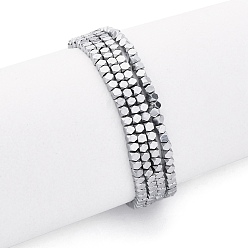с Платиновым Покрытием Гальванические немагнитных гематит бисер пряди, граненые, кубические, с покрытием платиным, 1.5x1.5x1.5 мм, отверстие : 0.5 мм, около 269~275 шт / нитка, 15.94'' (40.5 см)
