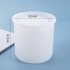 White Column Pen Holder Silicone Molds, for UV Resin, Epoxy Resin Craft Making, White, 91x87mm