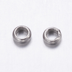 Stainless Steel Color 304 Stainless Steel Beads, Rondelle, Stainless Steel Color, 3x1mm, Hole: 2mm