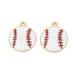 Baseball Подвески из эмали и сплава, спортивные мячи подвески, золотые, бейсбол, 20x17x2 мм, отверстие : 1.6 мм