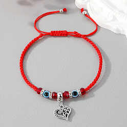 Love red string U-shaped Owl Charm Bracelet with Flower Pendant for Women and Girls