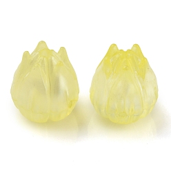 Светло-хаки Прозрачные акриловые бусины, цветок, светлый хаки, 9x8.5x8.5 мм, отверстие : 1.2 мм