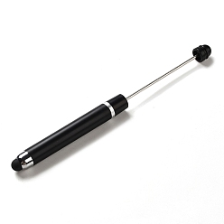 Черный Стилус для сенсорного экрана из АБС-пластика, железная ручка из бисера, для персонализированной ручки своими руками с ювелирной бусинкой, чёрные, 148x10 мм