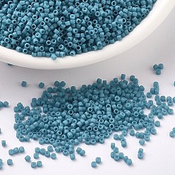 (DB0798) Окрашенный Полу-матовый Непрозрачный Синий Капри Бусины miyuki delica, цилиндр, японский бисер, 11/0, (db 0798) окрашенный полупрозрачный матовый капри синий, 1.3x1.6 мм, отверстие : 0.8 мм, Около 2000 шт / 10 г