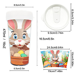 Rabbit DIY Handmade Easter ABS Cup Diamond Painting Kits, Rabbit, 165x85mm