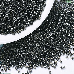 (DB0613) Dyed Silver Lined Dark Gray MIYUKI Delica Beads, Cylinder, Japanese Seed Beads, 11/0, (DB0613) Dyed Silver Lined Dark Gray, 1.3x1.6mm, Hole: 0.8mm, about 20000pcs/bag, 100g/bag
