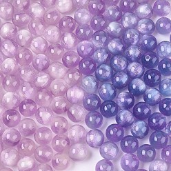 Plum Opaque UV Reactive Beads, Color Changing Beads, Round, with Glitter Powder, Plum, 10mm, Hole: 1.6mm