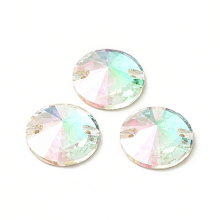 Разноцветный Конусообразная форма пришивается стразами, k 5 стеклянный страз, 2-отверстие ссылка, плоская спинка с покрытием, швейные украшения, красочный, 16x5.5 мм, отверстие : 1.2 мм