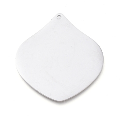 Stainless Steel Color 304 Stainless Steel Pendants, Manual Polishing, Stamping Blank Tag, Laser Cut, Petal, Stainless Steel Color, 30x28x0.8mm, Hole: 1.2mm