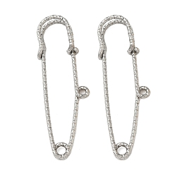 Нержавеющая Сталь Цвет 304 булавки из нержавеющей стали для броши, булавки для килта с четырьмя петлями для изготовления лацканов, цвет нержавеющей стали, 50x15x5 мм, отверстие : 2 мм