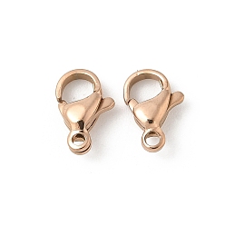 Розовое Золото 304 нержавеющая сталь застежка когтя омара, ионное покрытие (ip), розовое золото , 10x6.5x3.5 мм, отверстие : 1.4 мм