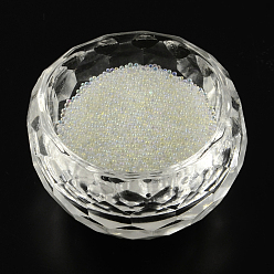 Clear Translucence DIY 3D Nail Art Decoration Mini Glass Beads, Tiny Caviar Nail Beads, Ivory, 0.6~0.8mm, about 450g/bag