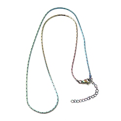 Rainbow Color 1.3мм 304 цепочки из нержавеющей стали в стиле "бостонское плетение" для женщин и мужчин, ионное покрытие (ip), Радуга цветов, 20.35 дюйм (51.7 см)