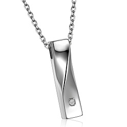 Clear Detachable Perfume Bottle Pendant Necklaces, Stainless Steel Chain Necklaces, Clear, 21.65 inch(55cm)