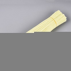 Light Yellow Pipe Cleaners, DIY Chenille Stem Tinsel Garland Craft Wire, Light Yellow, 300~305x5~7mm, about 95~100 strip/bundle