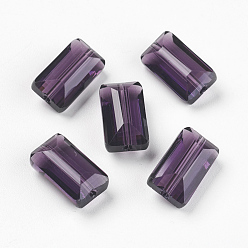Indigo Imitations de perles de cristal autrichien, grade de aaa, facette, rectangle, indigo, 6x12x5mm, Trou: 0.7~0.9mm