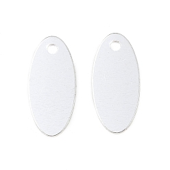 Посеребрённый Латунь прелести, без кадмия и без свинца, овальные, 925 серебро покрытием, 12x5.5x0.3 мм, отверстие : 1.2 мм