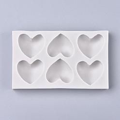 Antique White Food Grade Silicone Molds, Fondant Molds, For DIY Cake Decoration, Chocolate, Candy, UV Resin & Epoxy Resin Jewelry Making, Heart, Antique White, 70x117mm, Heart: 32x25mm