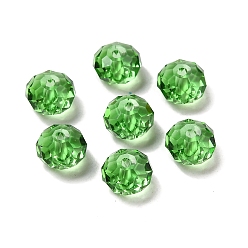 Light Green Glass Imitation Austrian Crystal Beads, Faceted, Rondelle, Light Green, 8x5~5.5mm, Hole: 1.2~1.5mm
