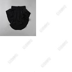 Черный 2шт. полиэстеровый воротник рубашки, съемные накладные воротники, чёрные, 355x380x1.5~5.5 мм