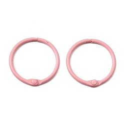 Pink Окрашенные распылением железные кольца для папок-регистраторов с шарнирами, розовые, 30.5x2.5 мм, внутренний диаметр: 25.5 мм
