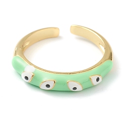 Бледно-Зеленый Манжеты с латунной эмалью, открытые кольца, злые глаза, золотые, бледно-зеленый, размер США 6, внутренний диаметр: 17 мм