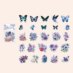 Стально-синий 50 Декоративные наклейки для домашних животных с бабочками и цветами, для diy scrapbooking, стальной синий, 65x65 мм